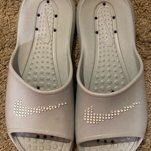 Nike Women's Light Gray Slide Sandals